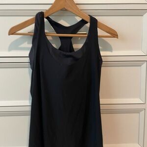 Athleta 2-in-1 Ultimate Support Tank Top Built in Sports Bra Black Sz M